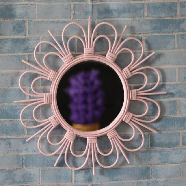 Miroir mural décoratif rond rose French Bloom | Marco Lucetti