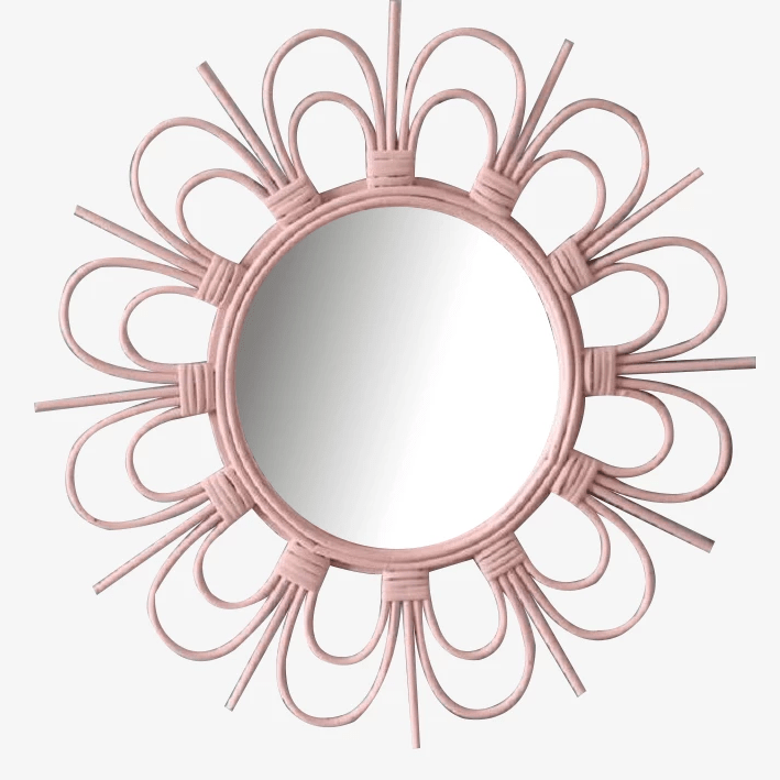 Miroir mural décoratif rond rose French Bloom | Marco Lucetti