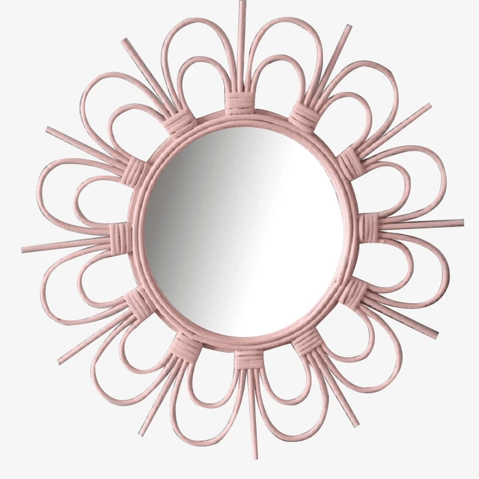 Miroir mural décoratif rond rose French Bloom | Marco Lucetti