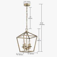 Suspension dorée LED BirdsCage