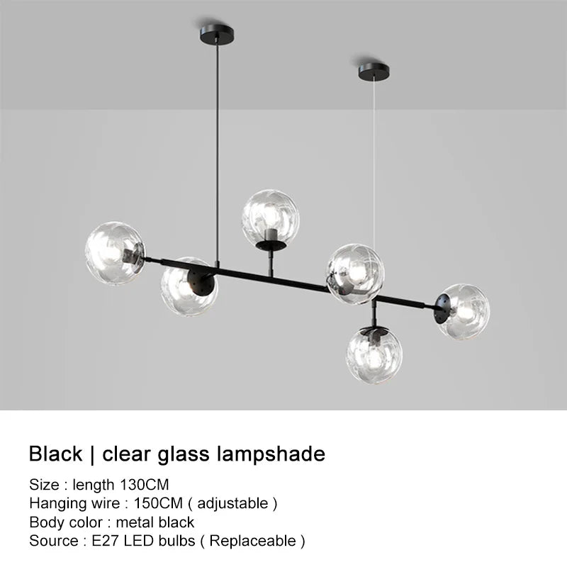 Lustre boule en verre design