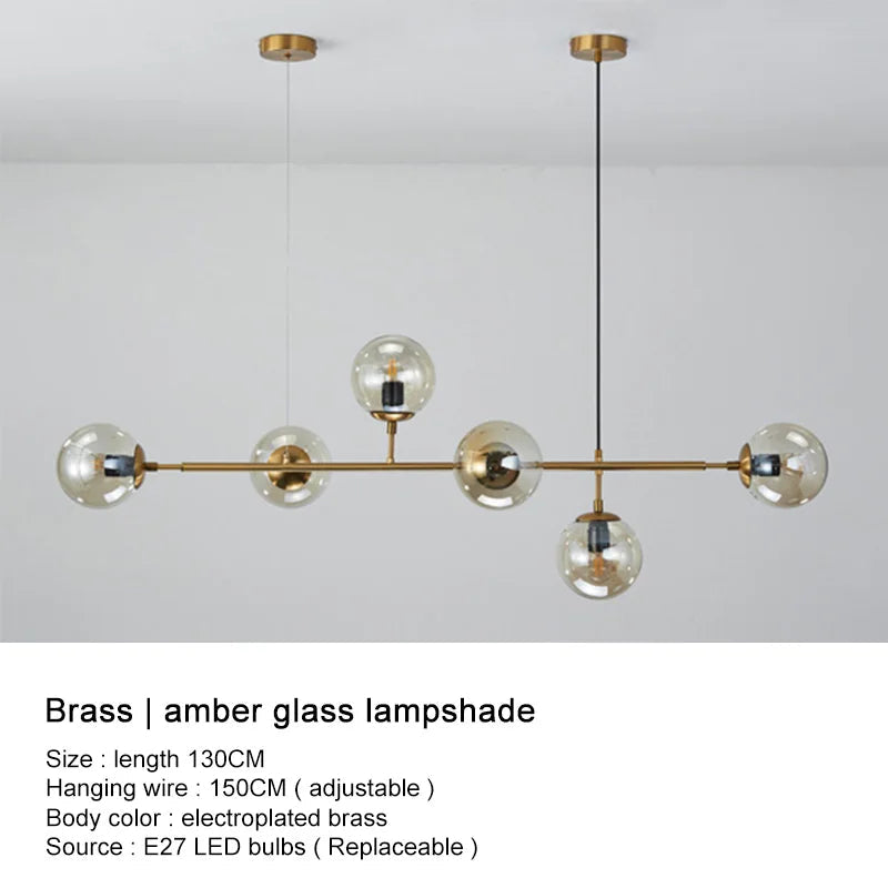 Lustre boule en verre design