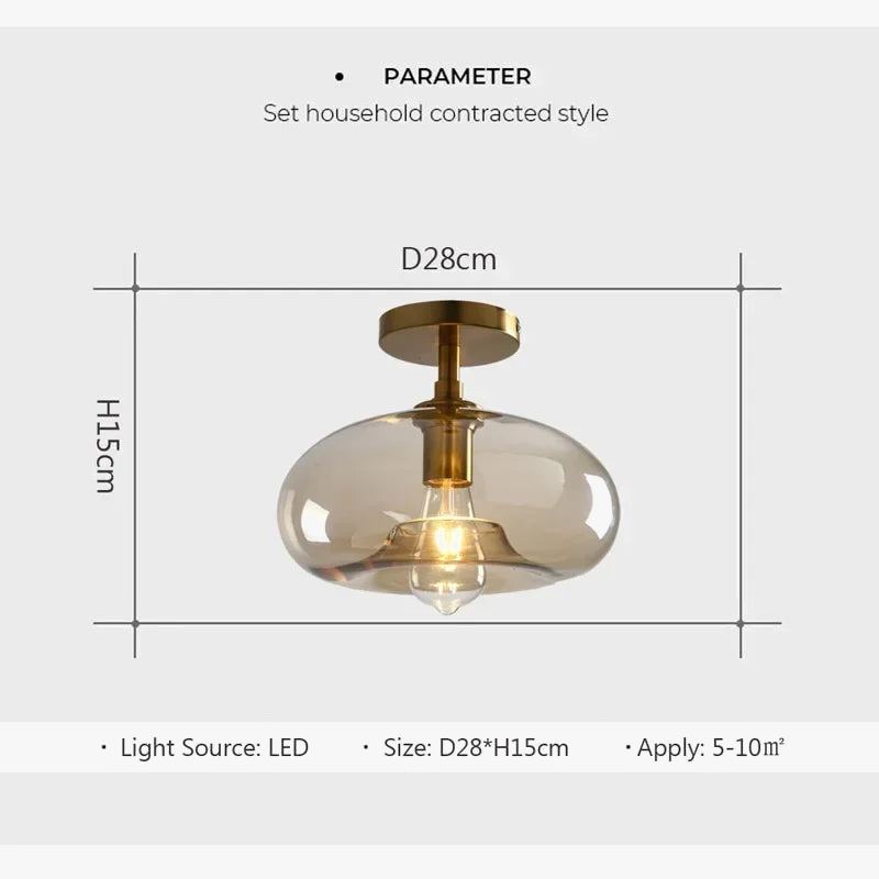 Plafonnier LED en verre de style minimaliste moderne