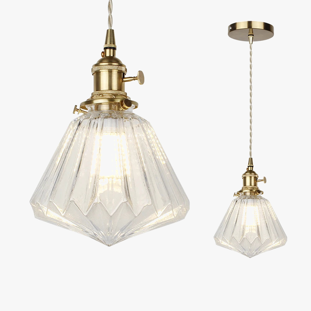 Suspension LED en verre moderne