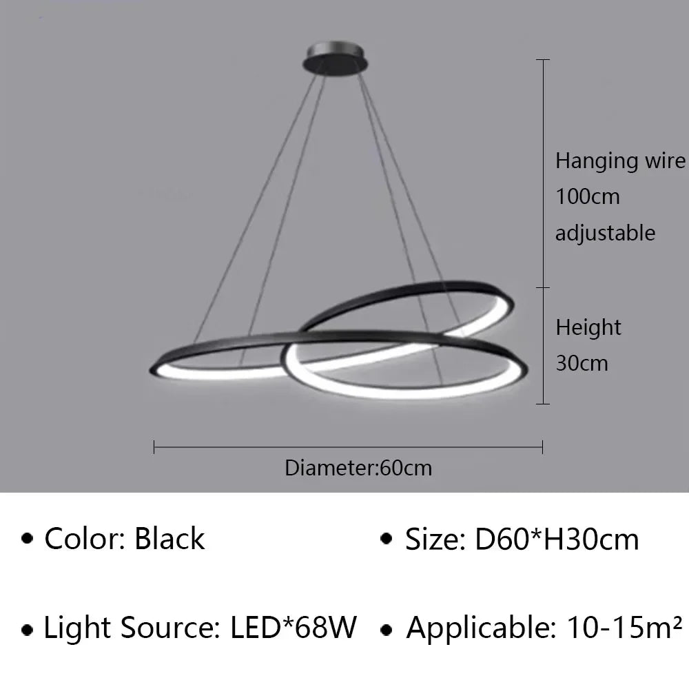 Lustre LED suspendu au design contemporain