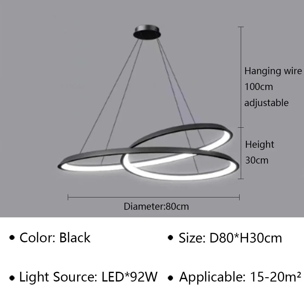 Lustre LED suspendu au design contemporain