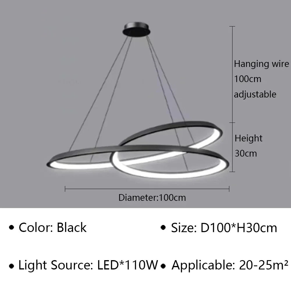 Lustre LED suspendu au design contemporain