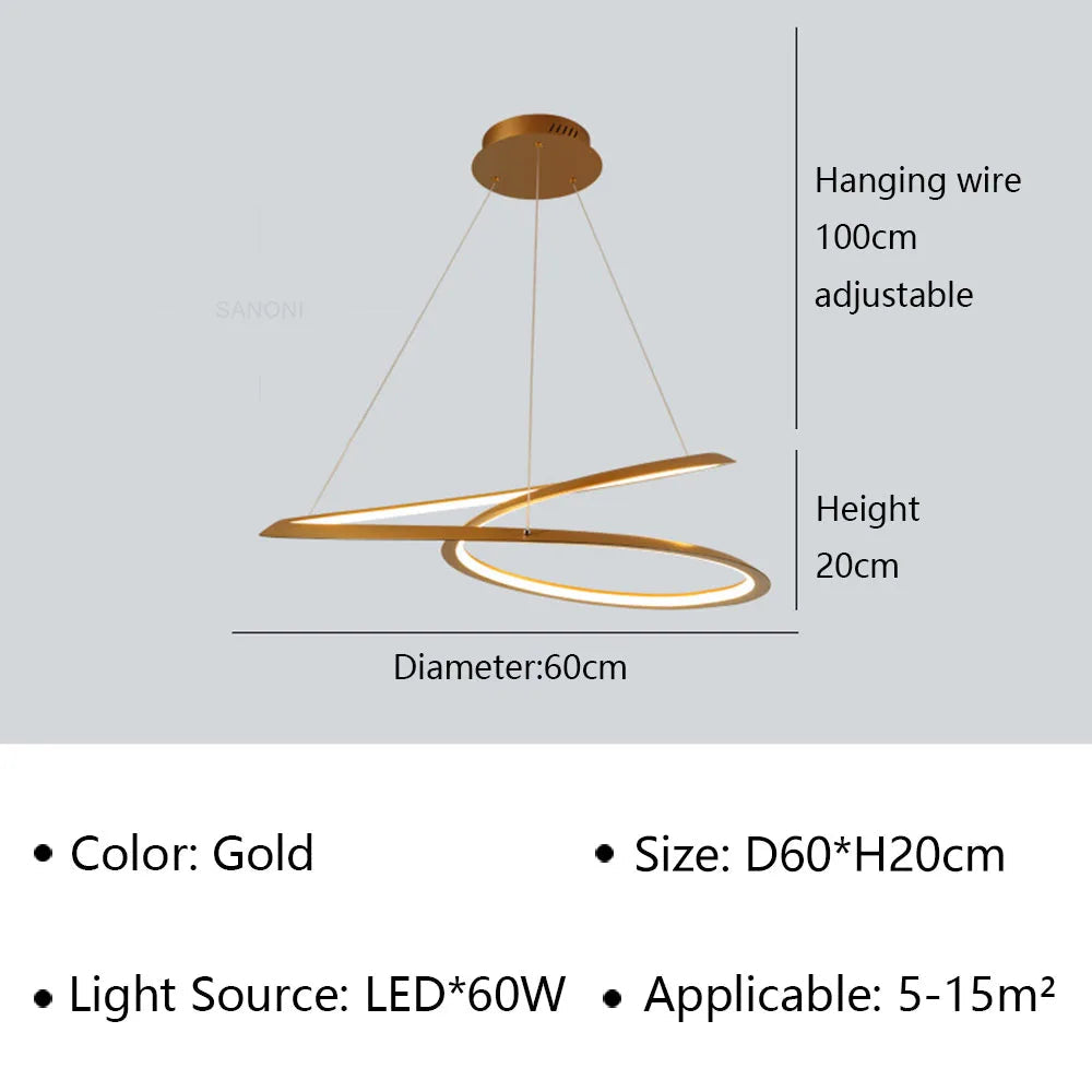 Lustre LED suspendu au design contemporain