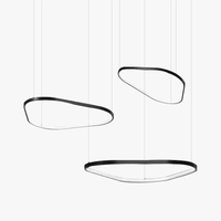 Modern Lustre Noir Irregulier avec Éclairage LED pour Salon et Salle à Manger - Décor Nordique pour la Maison et la Chambre | Marco Lucetti