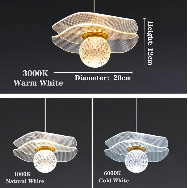 Suspension Lotus Cristal LED Personnalisée