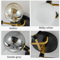 Lustre Gris Fumée Moderne pour Maison Intérieur