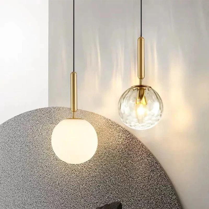 Moderne Luminaires LED Boule de Verre Noir/Or pour Cuisine et Salle à Manger | Marco Lucetti