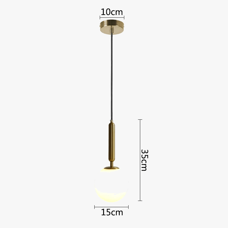 Moderne Luminaires LED Boule de Verre Noir/Or pour Cuisine et Salle à Manger | Marco Lucetti