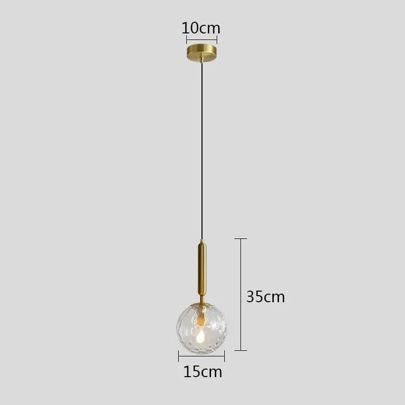 Moderne Luminaires LED Boule de Verre Noir/Or pour Cuisine et Salle à Manger | Marco Lucetti B / Diamètre 15 cm / Blanc froid