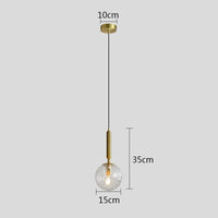 Moderne Luminaires LED Boule de Verre Noir/Or pour Cuisine et Salle à Manger | Marco Lucetti B / Diamètre 15 cm / Blanc froid