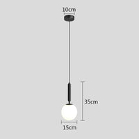 Moderne Luminaires LED Boule de Verre Noir/Or pour Cuisine et Salle à Manger | Marco Lucetti C / Diamètre 15 cm / Blanc froid