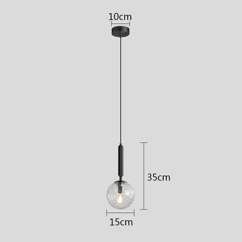 Moderne Luminaires LED Boule de Verre Noir/Or pour Cuisine et Salle à Manger | Marco Lucetti D / Diamètre 15 cm / Blanc froid