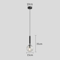 Moderne Luminaires LED Boule de Verre Noir/Or pour Cuisine et Salle à Manger | Marco Lucetti D / Diamètre 15 cm / Blanc froid