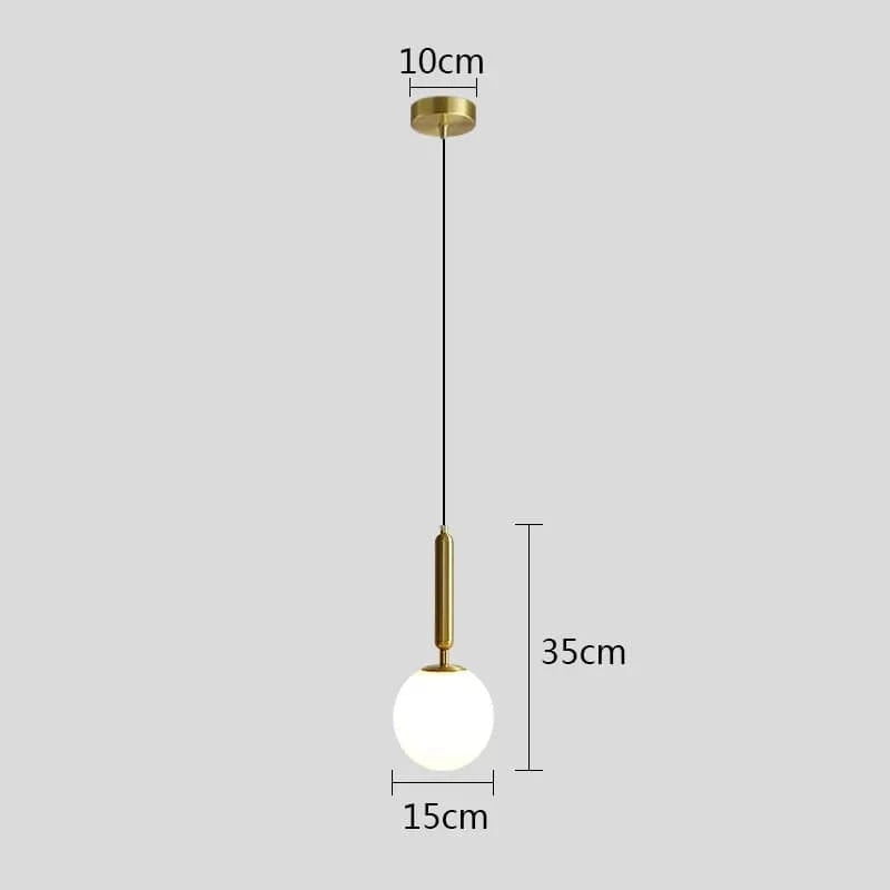 Moderne Luminaires LED Boule de Verre Noir/Or pour Cuisine et Salle à Manger | Marco Lucetti UN / Diamètre 15 cm / Blanc froid