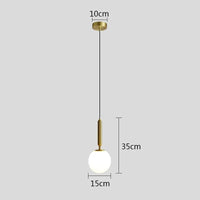 Moderne Luminaires LED Boule de Verre Noir/Or pour Cuisine et Salle à Manger | Marco Lucetti UN / Diamètre 15 cm / Blanc froid
