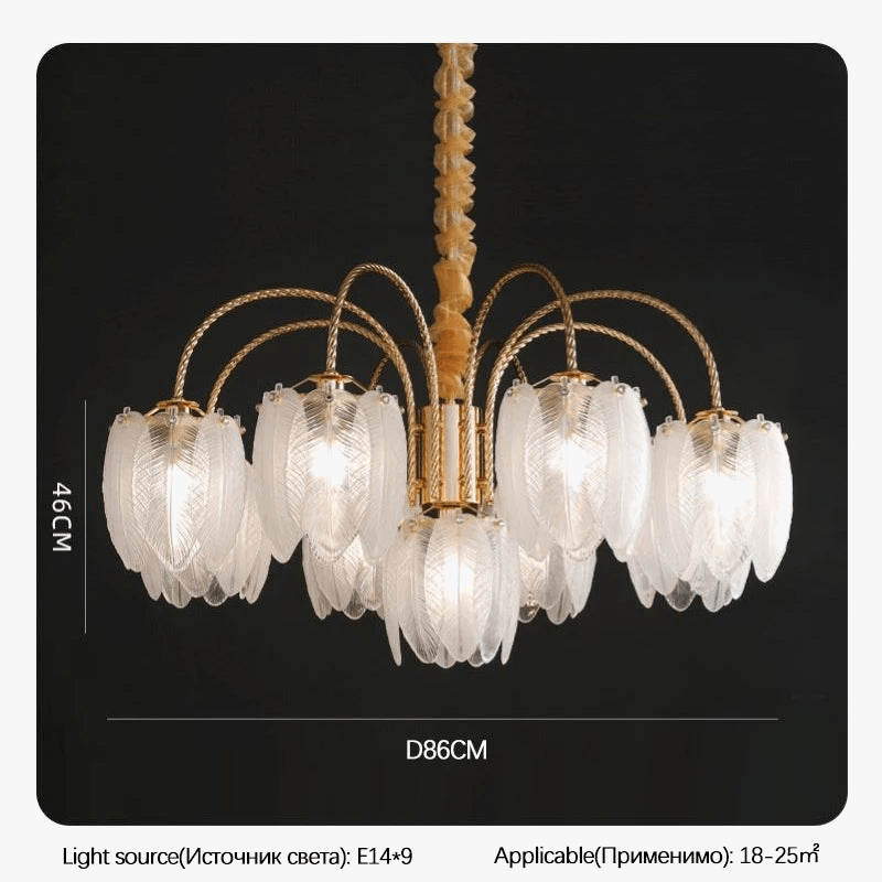 MODERNE LUXE CRISTAL PLUME - Lustre SANDYHA LED Suspension - Déco Maison | Marco Lucetti