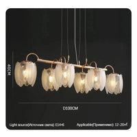 MODERNE LUXE CRISTAL PLUME - Lustre SANDYHA LED Suspension - Déco Maison | Marco Lucetti 6 têtes L100CM / Lumière chaude