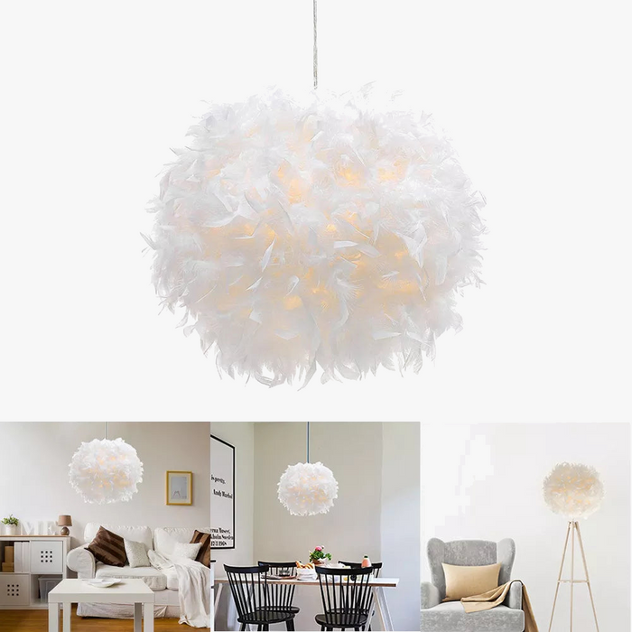 Suspension Luminaire LED Moderne Nordique Vintage Loft Plume - Déco Maison