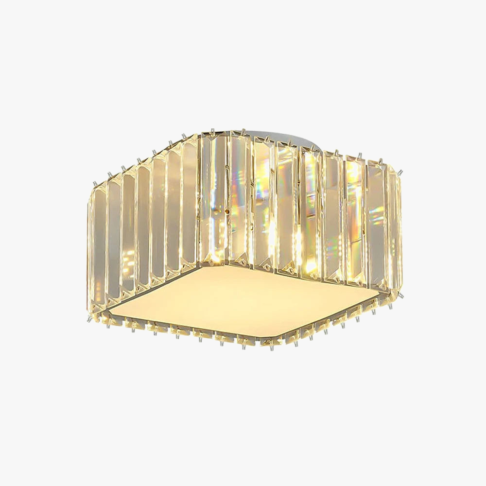 Lustre de plafond en cristal carré moderne et luxueux pour salon et chambre