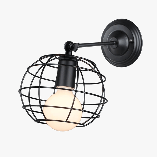 Moderne Vintage Industriel Lampe Murale Cage LED Loft - Appliques Rétro  pour Salon et Salle de Bain | Marco Lucetti Noir