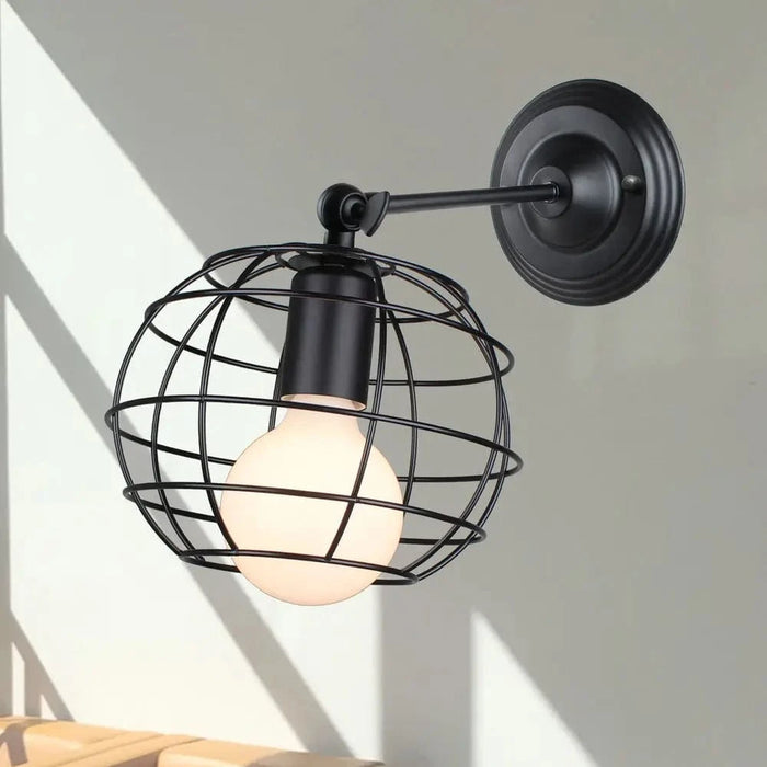 Moderne Vintage Industriel Lampe Murale Cage LED Loft - Appliques Rétro  pour Salon et Salle de Bain | Marco Lucetti Noir