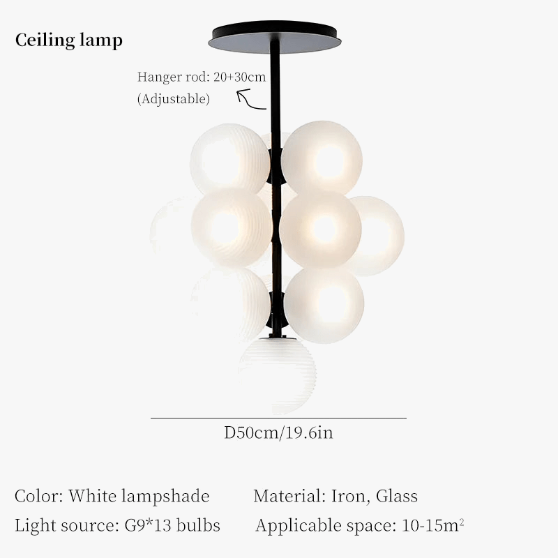 Moonriver Lighting - Lustre Raisin Créatif Moderne Boule de Verre | Marco Lucetti