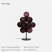 Moonriver Lighting - Lustre Raisin Créatif Moderne Boule de Verre | Marco Lucetti Sol Violet A / Lumière chaude