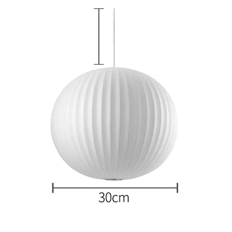 Nelson - Éclairage Design Japandi en Soie pour Salon et Chambre | Marco Lucetti Pendentif B / Blanc chaud