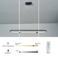 NEO Gleam - Lustre LED Moderne pour Salle à Manger et Cuisine | Marco Lucetti L1000xL200xH1200mm / RC à intensité variable avec application / Chine