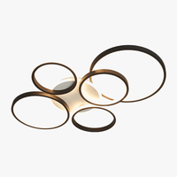 NEO Gleam - Lustre Moderne pour Plafond - Lumières de Salon et de Chambre - Noir/Or - LED - AC85-265V | Marco Lucetti