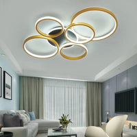 NEO Gleam - Lustre Moderne pour Plafond - Lumières de Salon et de Chambre - Noir/Or - LED - AC85-265V | Marco Lucetti
