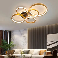 NEO Gleam - Lustre Moderne pour Plafond - Lumières de Salon et de Chambre - Noir/Or - LED - AC85-265V | Marco Lucetti
