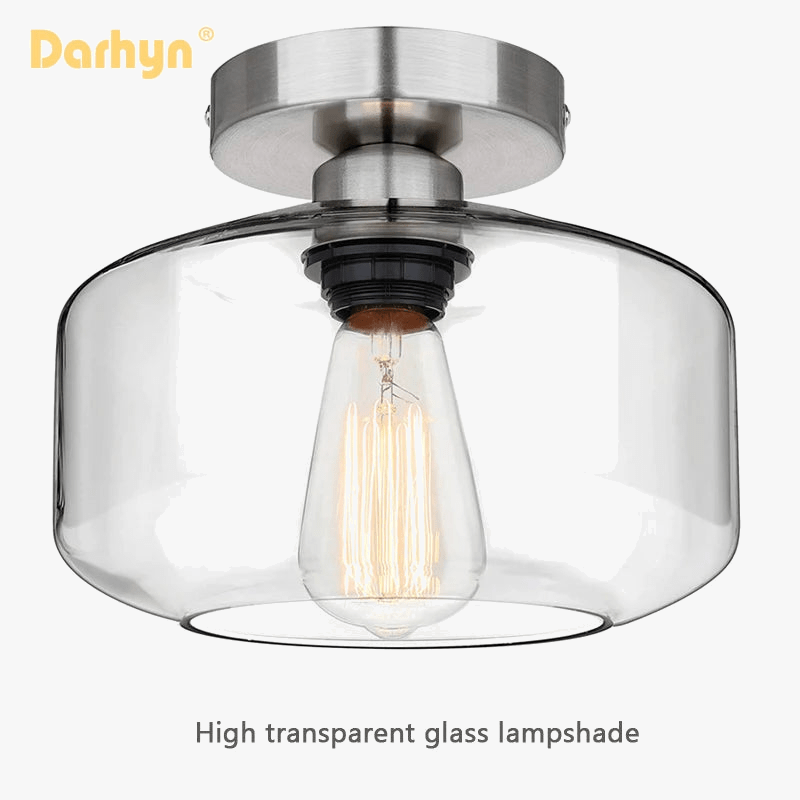 Nodic Simple verre plafonnier - Lustre clair en verre transparent pour chambre, salon, salle à manger ou couloir | Marco Lucetti