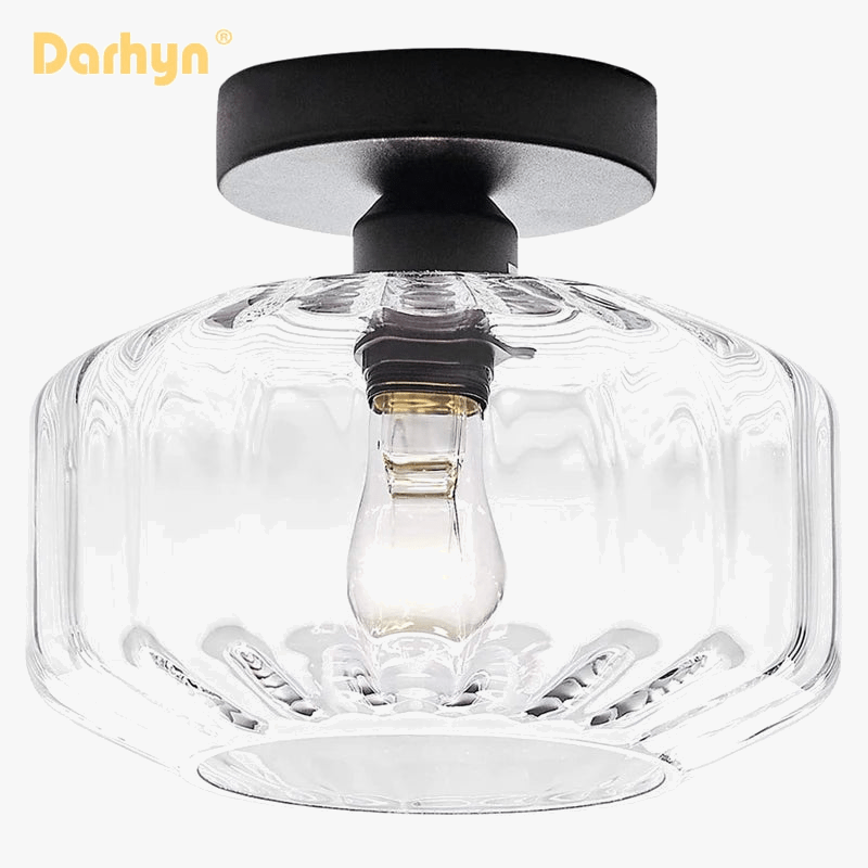 Nodic Simple verre plafonnier - Lustre clair en verre transparent pour chambre, salon, salle à manger ou couloir | Marco Lucetti