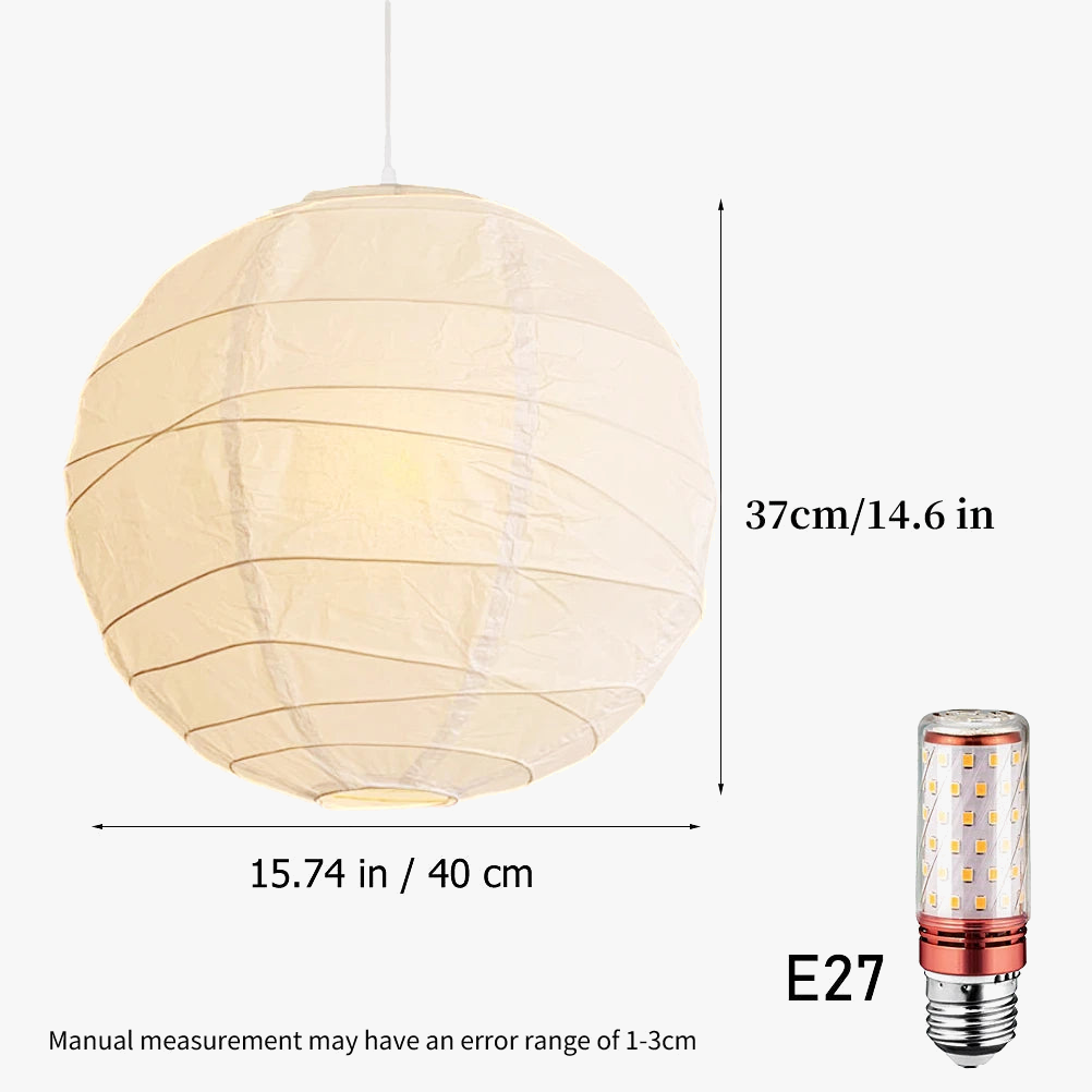 Plafonnier japonais Noguchi Yong Akari : Suspension lumineuse en papier de riz pour un salon décoré avec élégance