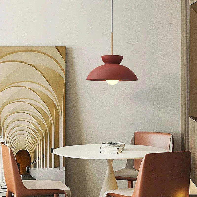 Nordic Bowl-Shaped Cream Style Modern Suspension LED Chandelier for Wabi Sabi Restaurant Decor | Marco Lucetti