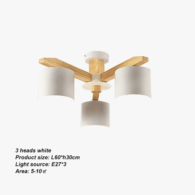 Nordic Hotel™ - Lustre de plafond  en bois massif pour un éclairage moderne de restaurant, chambre et salon | Marco Lucetti