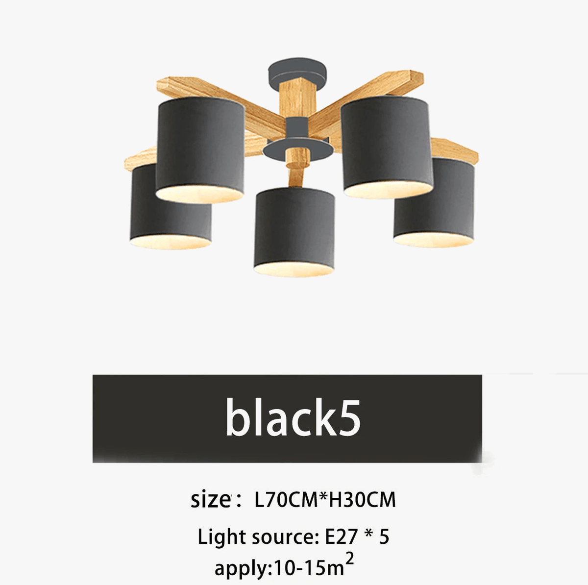 Nordic Hotel™ - Lustre de plafond  en bois massif pour un éclairage moderne de restaurant, chambre et salon | Marco Lucetti