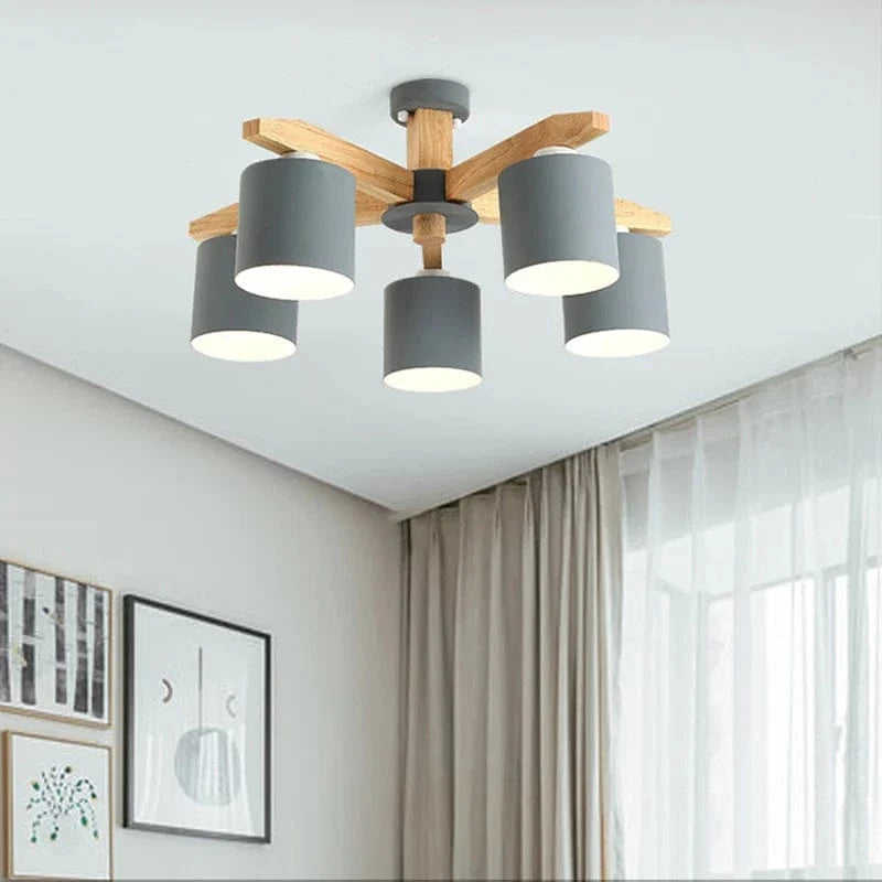 Nordic Hotel™ - Lustre de plafond  en bois massif pour un éclairage moderne de restaurant, chambre et salon | Marco Lucetti