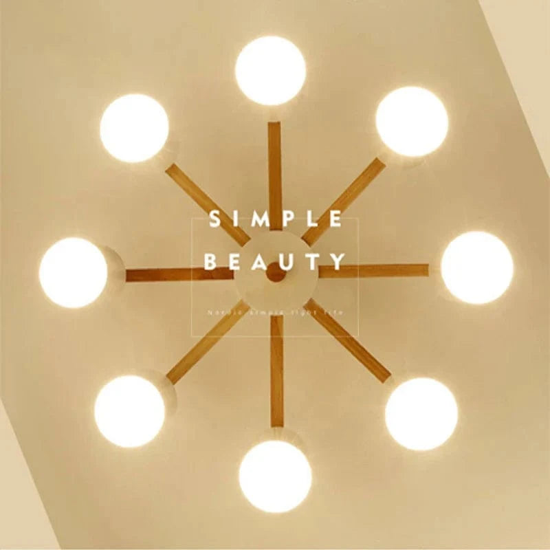 Nordic Hotel™ - Lustre de plafond  en bois massif pour un éclairage moderne de restaurant, chambre et salon | Marco Lucetti