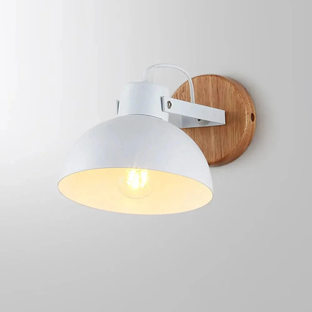 Nordic Industrial Wall Light: Retro Wooden Wall Lamp with E27 LED for Interior Bedroom Bathroom Balcony Bar Aisle Lighting | Marco Lucetti Blanc