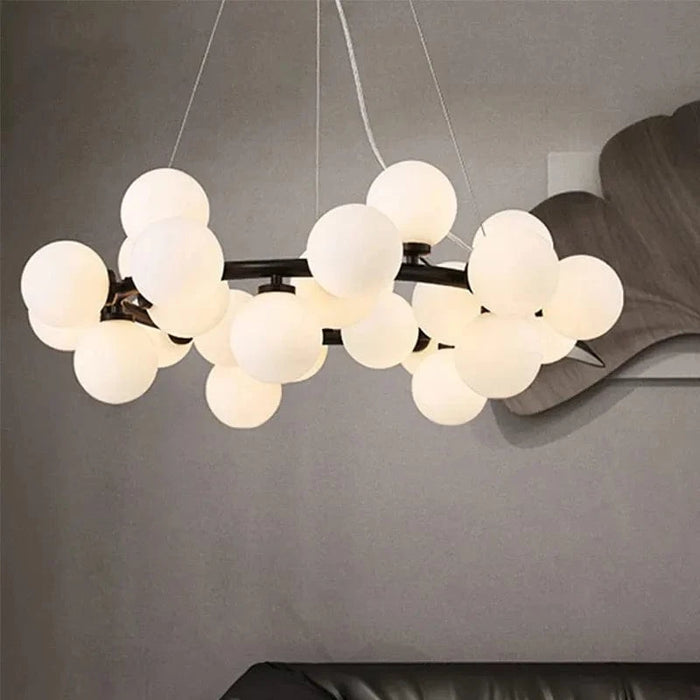 Nordic LED Lustre Boule de Verre Or Noir - Suspension Luminaire Nordique - Restaurant Cuisine Salon - Décoration Maison - Luminaires LED | Marco Lucetti