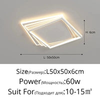 Nordic Lights: Plafond Moderne LED Décorations pour la Maison | Marco Lucetti Carré blanc / Gradation infinie