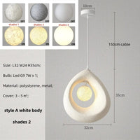 Nordic Wabi Sabi : Lampe suspension LED minimaliste pour salle à manger, salon et chambre | Marco Lucetti Blanc A teinte 2 / Lumière chaude 3000K