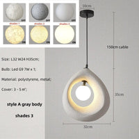 Nordic Wabi Sabi : Lampe suspension LED minimaliste pour salle à manger, salon et chambre | Marco Lucetti Gris A teinte 3 / Lumière chaude 3000K